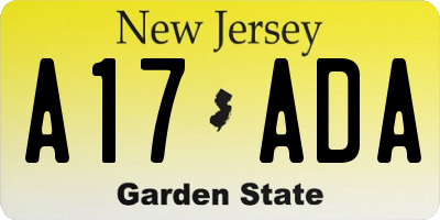 NJ license plate A17ADA