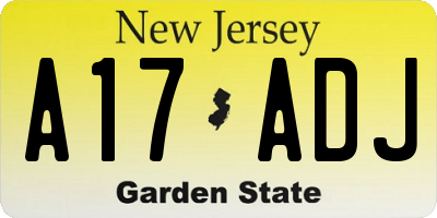 NJ license plate A17ADJ