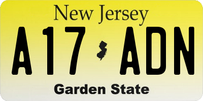 NJ license plate A17ADN