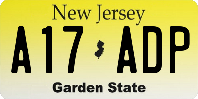 NJ license plate A17ADP