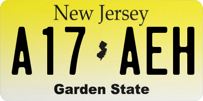 NJ license plate A17AEH