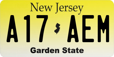 NJ license plate A17AEM
