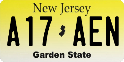 NJ license plate A17AEN
