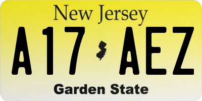 NJ license plate A17AEZ