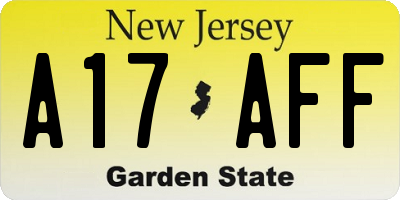 NJ license plate A17AFF
