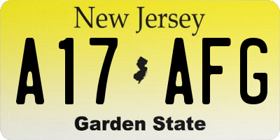 NJ license plate A17AFG