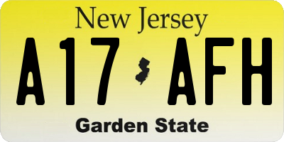 NJ license plate A17AFH