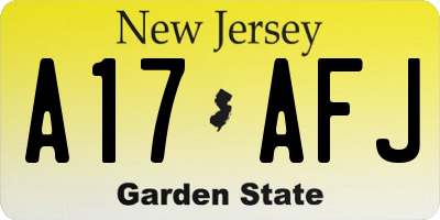 NJ license plate A17AFJ