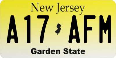 NJ license plate A17AFM