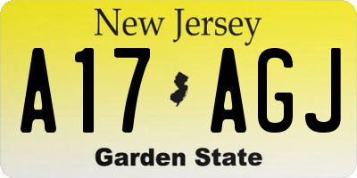 NJ license plate A17AGJ