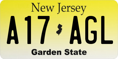 NJ license plate A17AGL