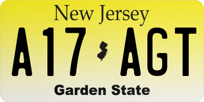 NJ license plate A17AGT