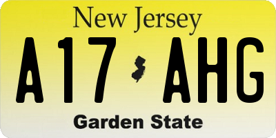 NJ license plate A17AHG
