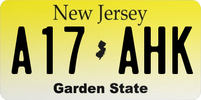 NJ license plate A17AHK