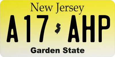 NJ license plate A17AHP