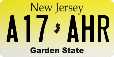 NJ license plate A17AHR