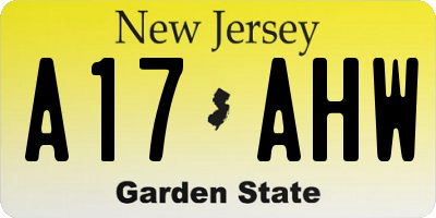 NJ license plate A17AHW