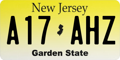 NJ license plate A17AHZ