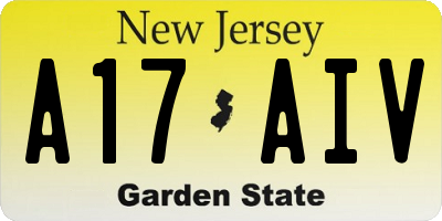 NJ license plate A17AIV