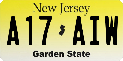 NJ license plate A17AIW