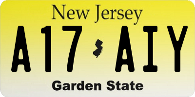 NJ license plate A17AIY
