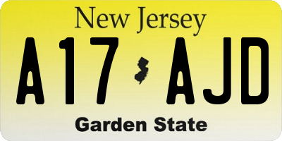 NJ license plate A17AJD