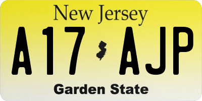 NJ license plate A17AJP