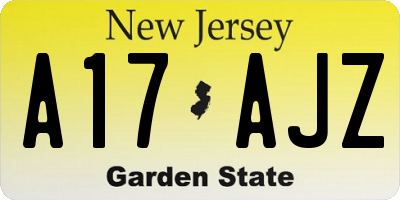 NJ license plate A17AJZ