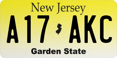 NJ license plate A17AKC