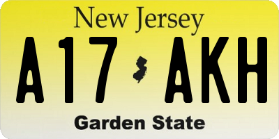 NJ license plate A17AKH