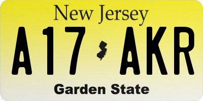 NJ license plate A17AKR