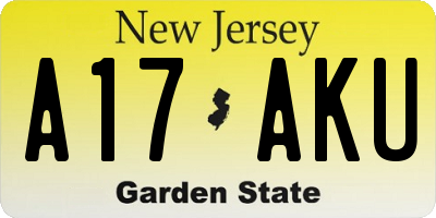 NJ license plate A17AKU