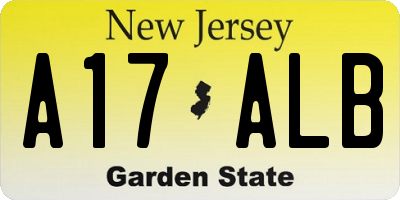 NJ license plate A17ALB
