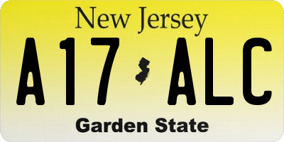 NJ license plate A17ALC