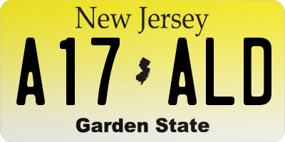 NJ license plate A17ALD