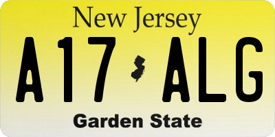 NJ license plate A17ALG