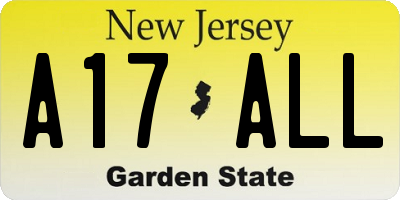 NJ license plate A17ALL