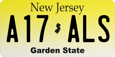 NJ license plate A17ALS