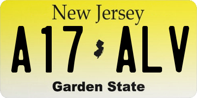 NJ license plate A17ALV