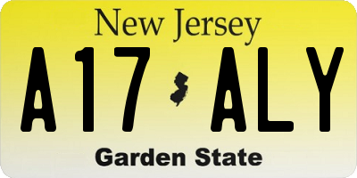 NJ license plate A17ALY