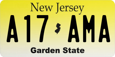 NJ license plate A17AMA