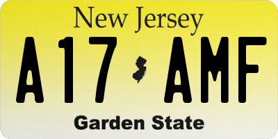 NJ license plate A17AMF