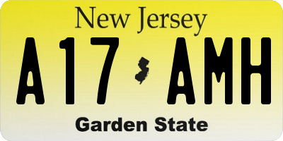 NJ license plate A17AMH
