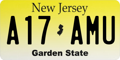 NJ license plate A17AMU