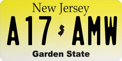 NJ license plate A17AMW