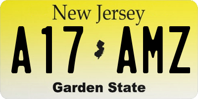 NJ license plate A17AMZ