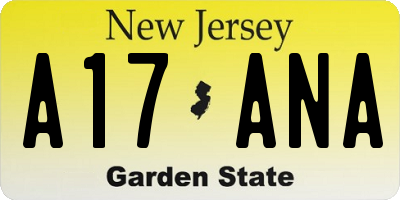 NJ license plate A17ANA