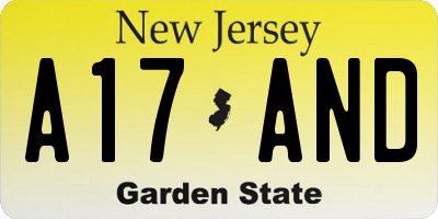 NJ license plate A17AND