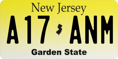 NJ license plate A17ANM