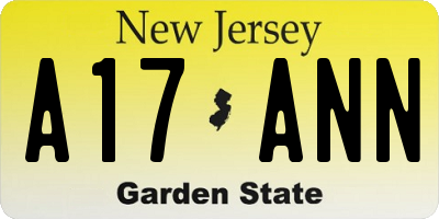 NJ license plate A17ANN